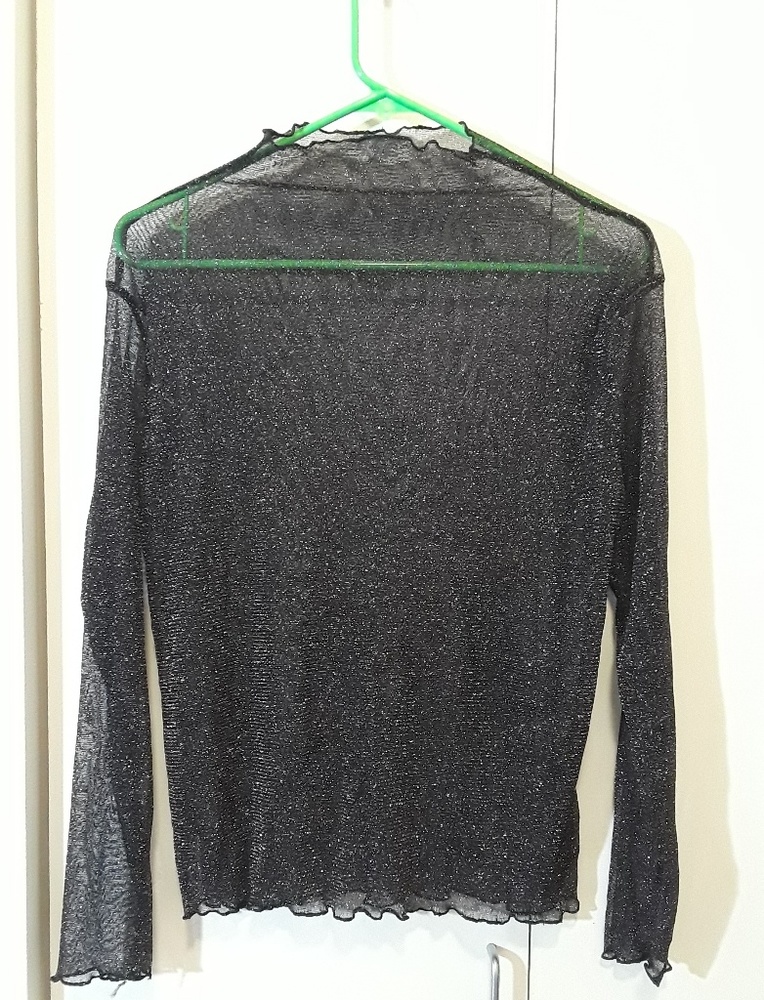 See through glitter top